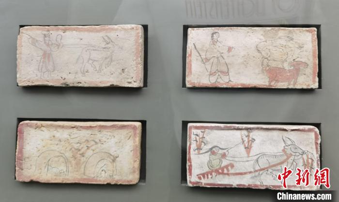 圖為嘉峪關(guān)長城博物館館藏文物魏晉墓彩繪畫像磚中豐富多彩的古代農(nóng)牧業(yè)生產(chǎn)活動(dòng)。(資料圖) 丁思 攝