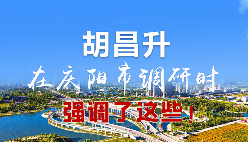圖解|胡昌升在慶陽(yáng)市調(diào)研時(shí)強(qiáng)調(diào)了這些！