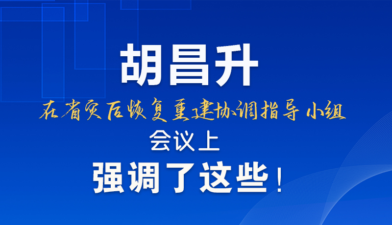圖解|胡昌升在省災后恢復重建協(xié)調(diào)指導小組會議上強調(diào)了這些！