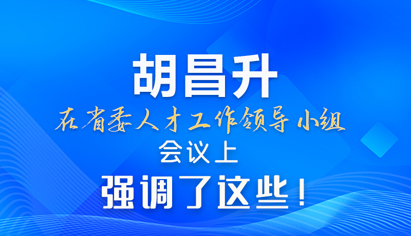 【甘快看】圖解|胡昌升在省委人才工作領導小組會議上強調(diào)了這些！
