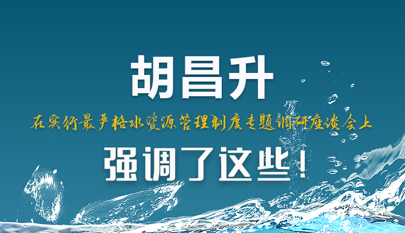 圖解|胡昌升在實行最嚴(yán)格水資源管理制度專題調(diào)研座談會上強調(diào)了這些！