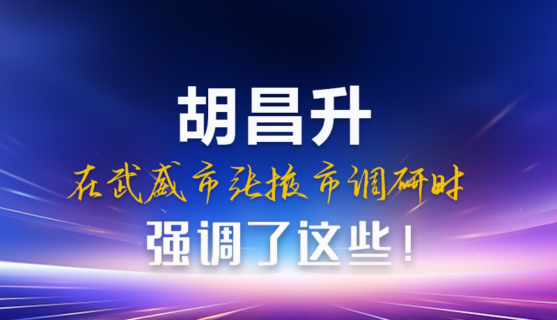 圖解|胡昌升在武威市張掖市調(diào)研時(shí)強(qiáng)調(diào)這些！